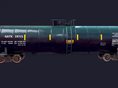 Tanker Car Low-poly 3D model