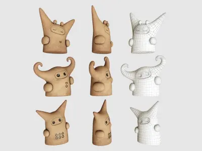 Tribu Figurines Low-poly 3D model