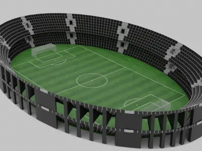 Football Stadium  Low-poly 3D model purchase