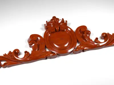 decor 3d model ornately carved wooden piece 3D model