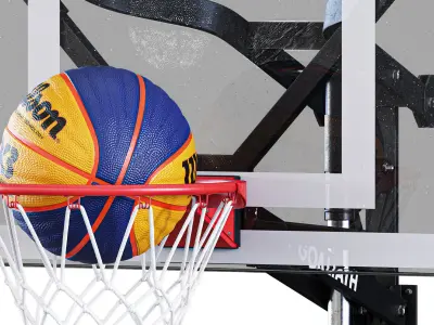 Set Basketball Hoops  3D model