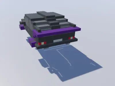Voxel Sci-Fi Flying Car Low-poly 3D model