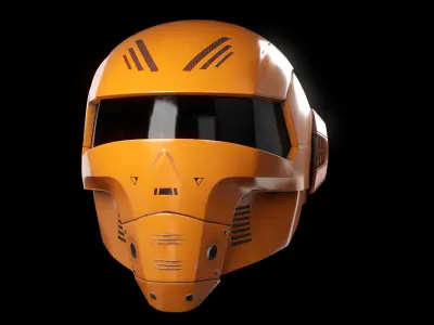 Helmet Scifi Low Poly PBR Low-poly 3D model