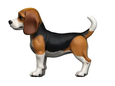 Beagle Low-poly 3D model