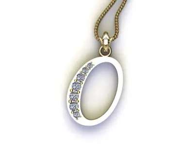 Alphabet V1 Font Style Pendant O 3D print model