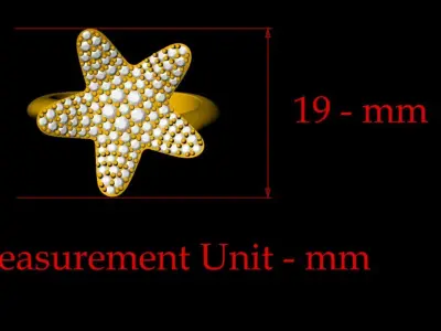 Starfish Ring 3D - 0015 3D print model