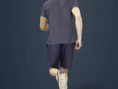 Virtue Sportswear Casual Man Running playing football joggin Low-poly 3D model