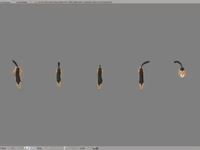 Jackals polygonal wolf Low-poly 3D model