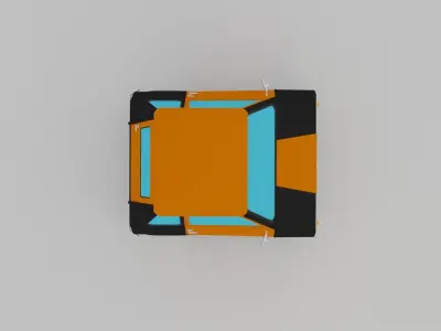 Sukly orange car Low-poly 3D model