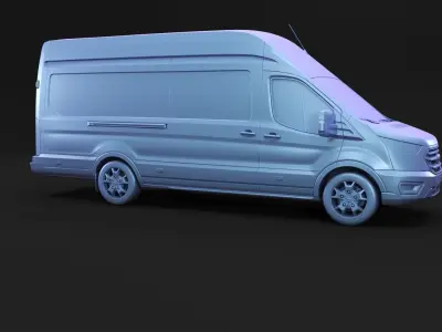 White modern cargo van 3D model
