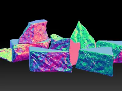 Free High Poly Destroyed Concrete Rubble Free 3D model