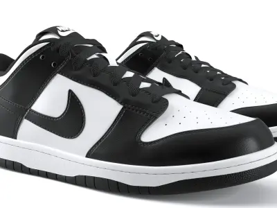 Nike  Dunk Low Black PBR Low-poly 3D model