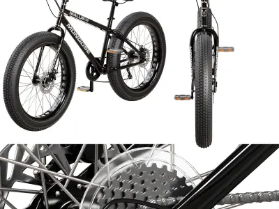 Mongoose Malus Mens and Women Fat Tire Mountain Bike 3D model