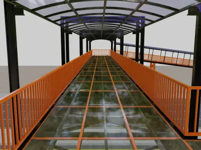 Steel Pedestrian Bridge Type-33 3D model