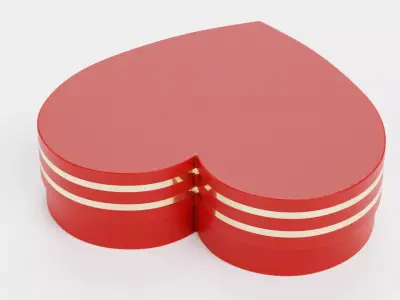 Chocolate Box Plain V10 - Heart-Shaped Luxury Packaging 3D model