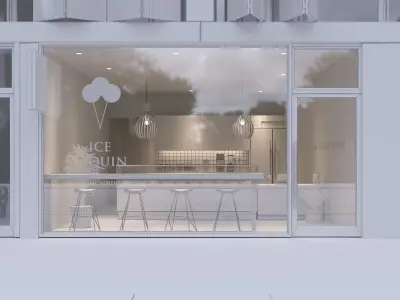 Interior Scene 03 - Ice Cream Shop  3D model