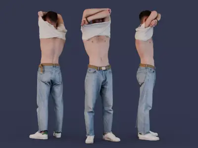 Man Taking Off His Shirt 3D model