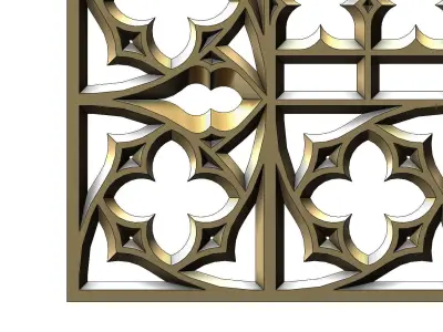 Gothic Ornament pannel for plaster and wood working 3D print model