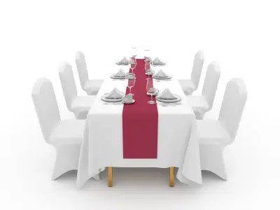 Banquet Table and Chair 107 3D model