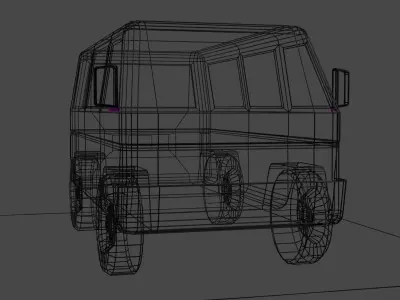 Low Poly Nissan Van Matatu Low-poly 3D model