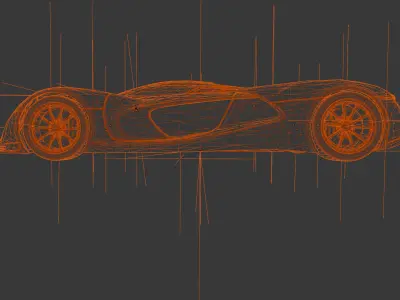 Realistic Dodge SRT Tomahawk X Vision GT4 Car 3D Model Low-poly 3D model