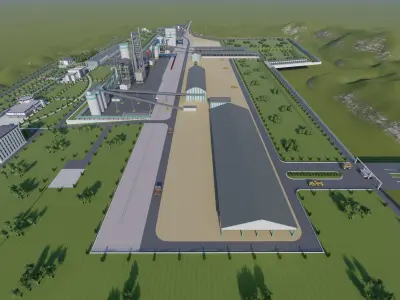 Cement factory 3D model