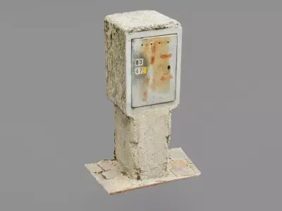 Old phone cabinet high-poly 3D model