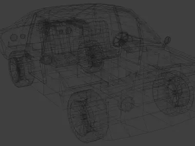 low poly car old Low-poly 3D model