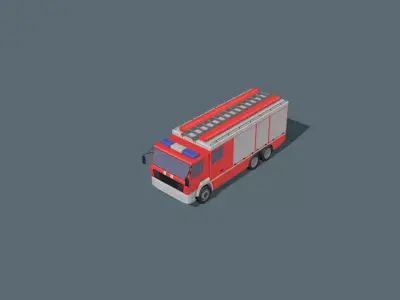 fire truck  Low-poly 3D model