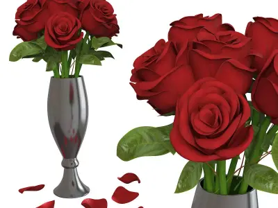 Rose Flowers 3d model Low-poly 3D model