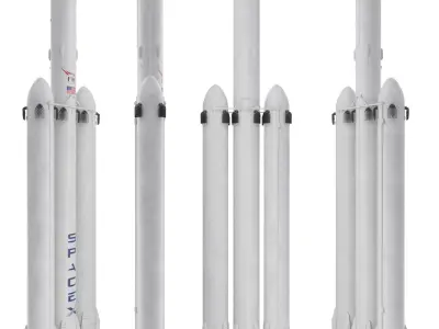 SpaceX Falcon Heavy Rocket 3D model