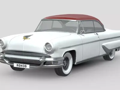 Lincoln Capri Coupe 1955 Low-poly 3D model