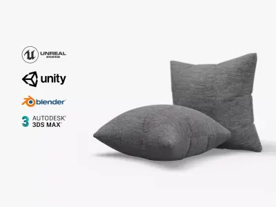 Cushion Dark Grey Denim Low-poly 3D model