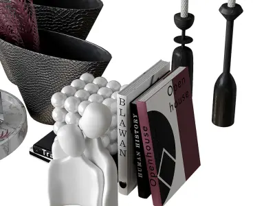 Decorative set with bas-relief Low-poly 3D model