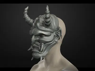 Traditional Japanese Hannya Mask Oni Mask Samurai Mask  3D print model