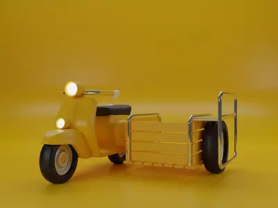 motorcycle Saleng 3D model Low-poly 3D model