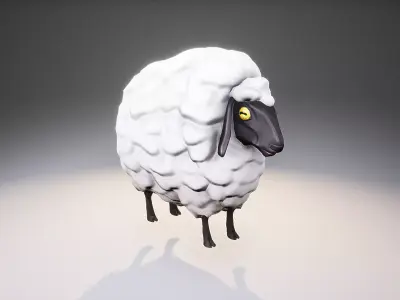 Stylized Sheep Low-poly 3D model