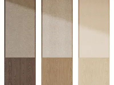 Wood and Cloth Wall Panels 3D model