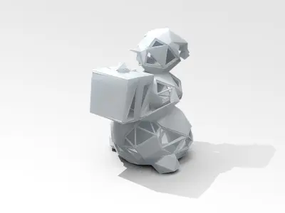 Snowman STL figurine holding book 3D print model