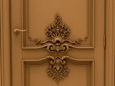 3D Model STL Door carved wooden 3D model