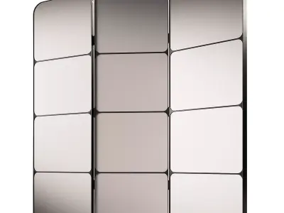 Room dividers interios partitions Minimal white folding screen 3D model