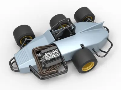 Supermodified 3-to-1 race car Scale 1 to 25 3D print model
