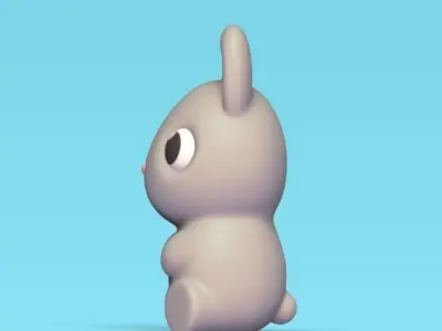 Cute Sitting Bunny 3D print model
