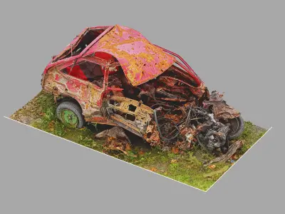 ZAZ Tavria destroyed 3D model