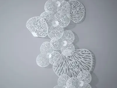 Green Leafy Wall Art 3D model