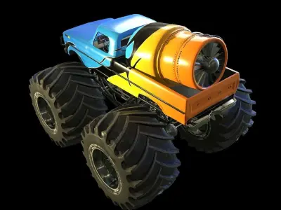 Monster Truck Bigfoot PBR Low-poly 3D model