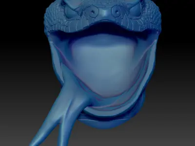 Snake Fantasy with Tongue  STL 3D Printing Model Thread Eater  3D print model