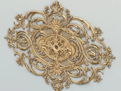 Carved decor central 042 3D model
