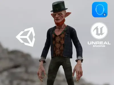 Scary Leprechaun Low-poly 3D model