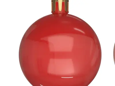 Assorted Christmas Ball Ornament Set Low-poly 3D model